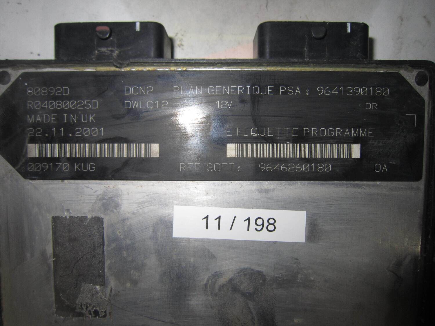 11-198 Centralina Motore Lucas  89892D R04080025D  9641390180  9646260180  DCN2  DWLC12 DCN2DWLC12 CITROEN / PEUGEOT  BERLINGO'