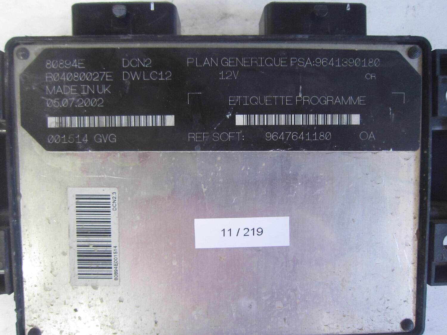 11-219 centralina motore lucas 80894e r04080027e 9641390180 9647641180  citroen / peugeot partner