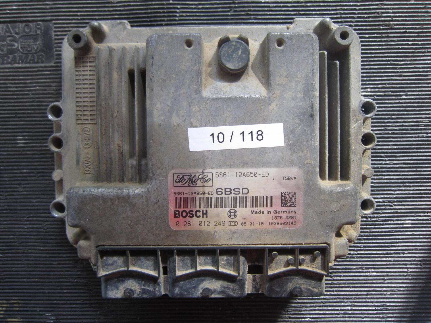 10-118 Centralina Motore Bosch 0 281 012 249 0281012249 5S61-12A650-ED 5S6112A650ED 1039S09149 6BSD T5BVX FORD Diesel FIESTA 1.6