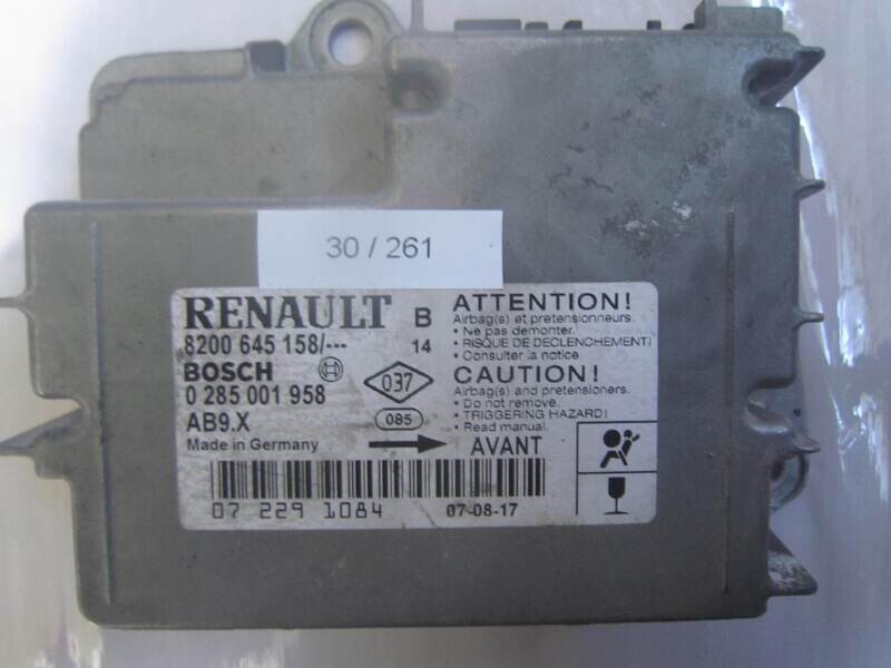 30-261 Centralina Airbag Bosch 0 285 001 958 0285001958 8200 645 158 8200645158 AB9.X RENAULT Diesel CLIO 1.5