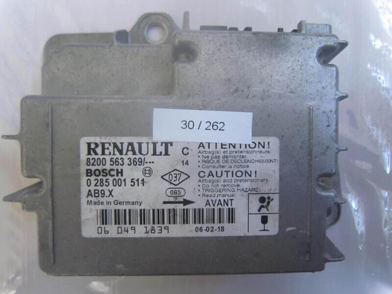 30-262 Centralina Airbag Bosch 0 285 001 511 0285001511 8200 563 369 8200563369 AB9.X RENAULT CLIO