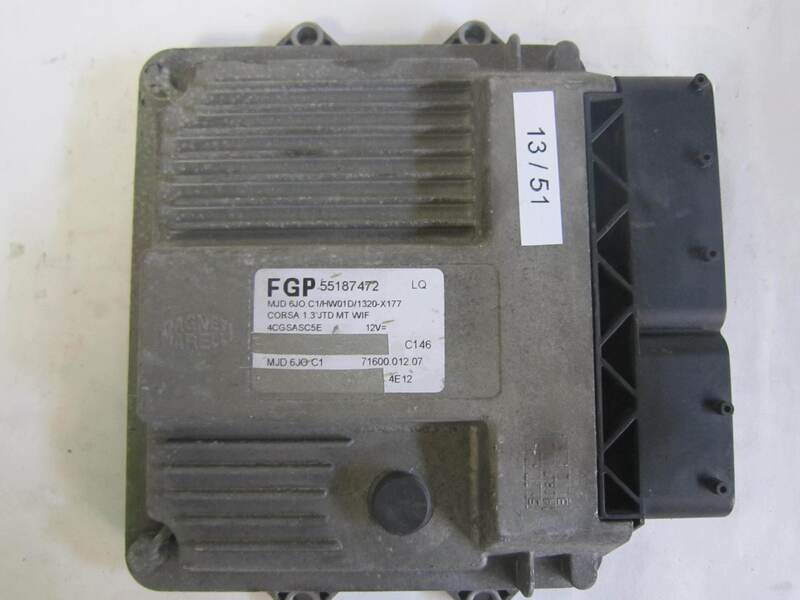 13-51 Centralina Motore Magneti Marelli 55187472 MJD 6JO.C1 MJD6JOC1 4CGSASC5E 71600.012.07 HW01D/1320-X177 OPEL Diesel CORSA 1.3