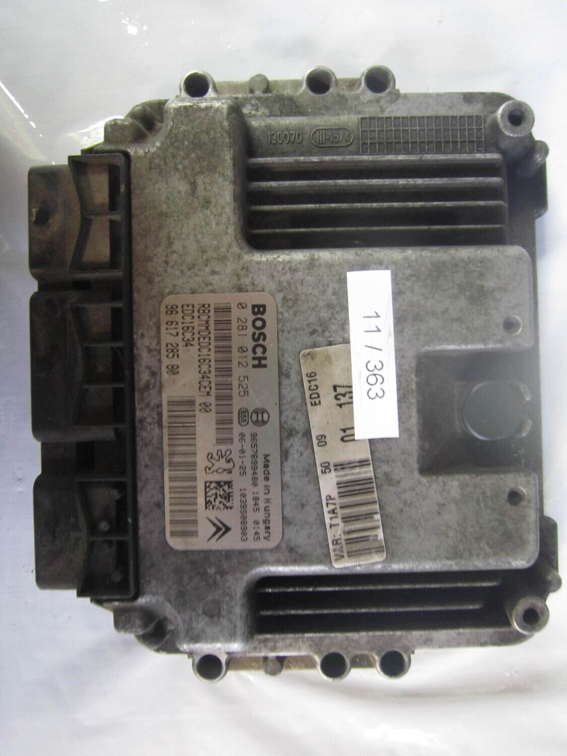 11-363 Centralina Motore Bosch 0 281 012 525 0281012525 96 617 285 80 9661728580 1039S08903 EDC16C34 CITROEN / PEUGEOT Diesel 206