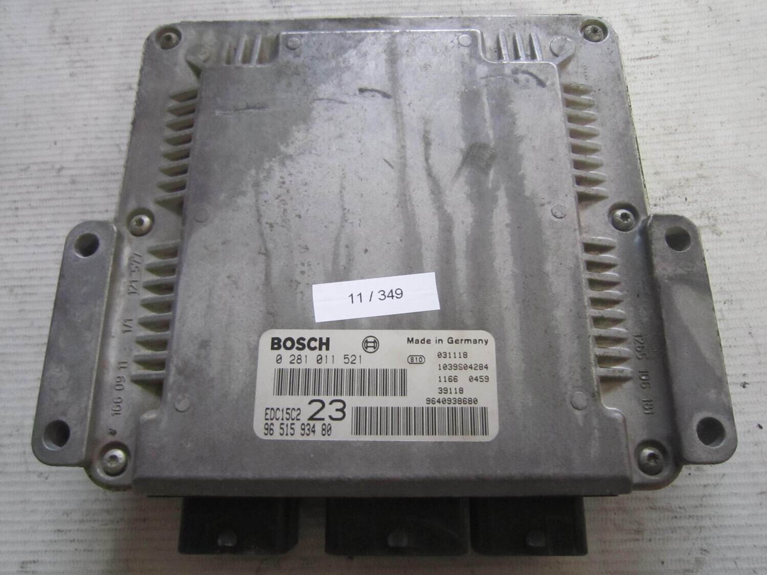 11-349 Centralina Motore Bosch 0 281 011 521 0281011521 9651593480 1039S04284 EDC15C2 23 CITROEN / PEUGEOT Diesel XSARA PICASSO 1.6