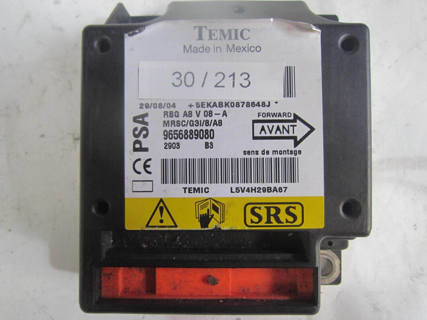 30-213 Centralina Airbag Temic 9656889080 RGB A8 V 08-A RGBA8V08A MRSC/G31/8/A8 CITROEN / PEUGEOT Generica C 3