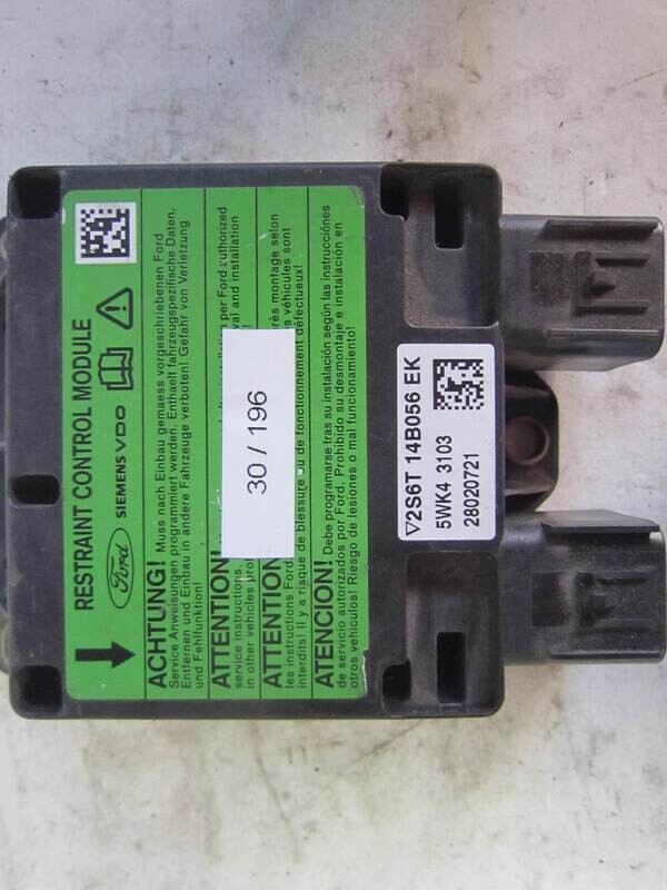 30-196 Centralina Airbag Siemens 5WK4 3103 5WK43103 28020721 2S6T 14B056 EK FORD Benzina FIESTA 1.4