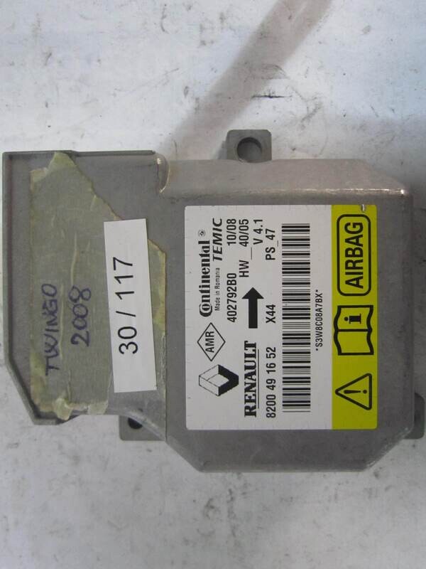 30-117 Centralina Airbag Continental 402792B0 8200 49 16 52 8200491652 HW40/05 V4.1 RENAULT TWINGO