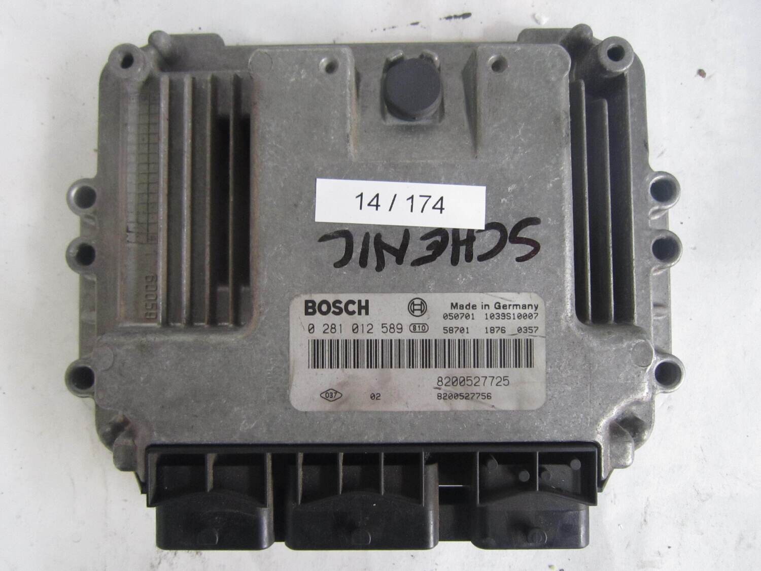 14-174 centralina motore bosch 0281012589 0 281 012 589 8200527725  1039s10007  8200527756    renault  megane scenic 1.9 dci