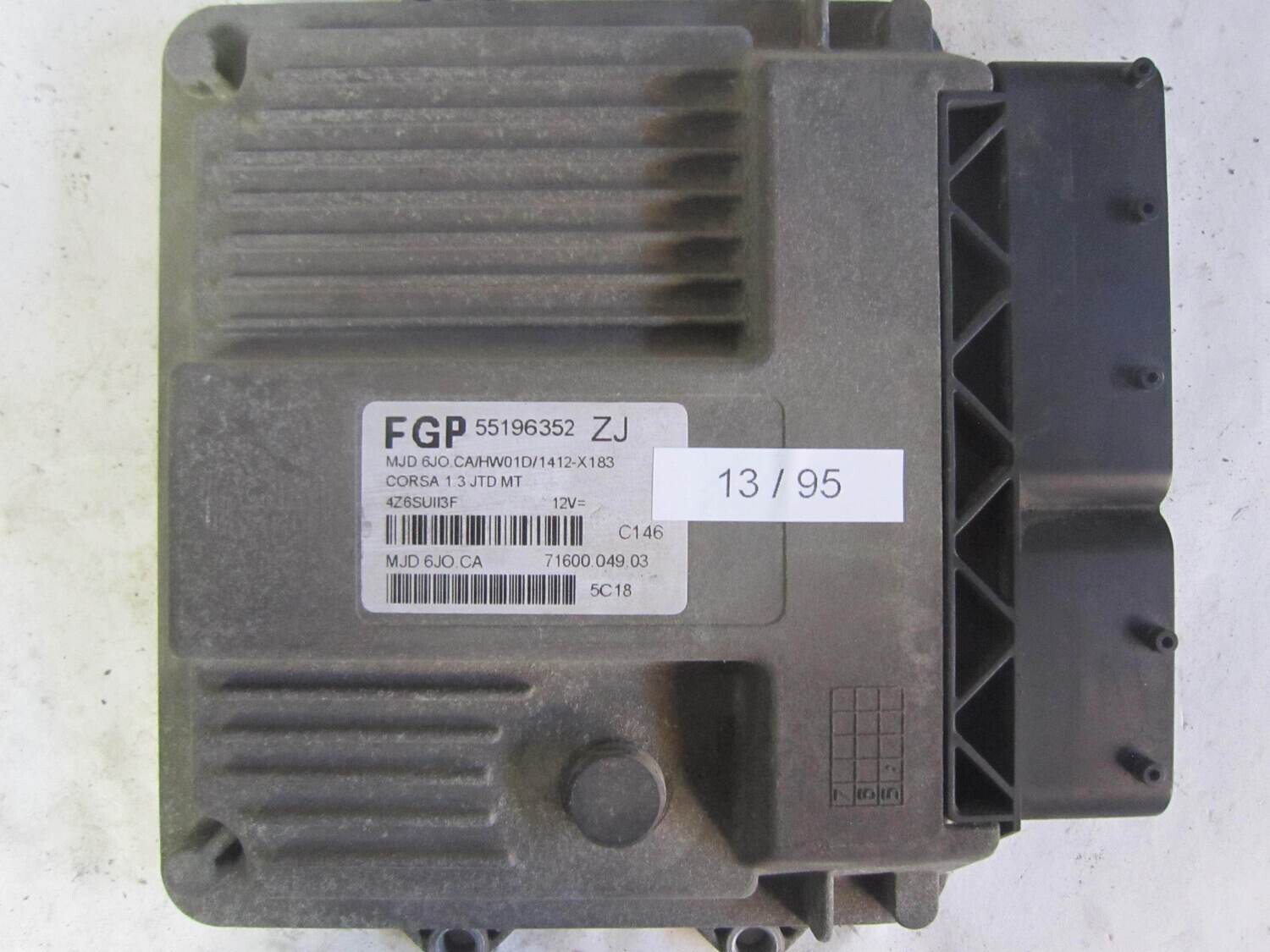 13-95 Centralina Motore Magneti Marelli 55196352 ZJ 55196352ZJ 71600.049.03 7160004903 HW01D/1412-X183 OPEL Diesel CORSA 1.3