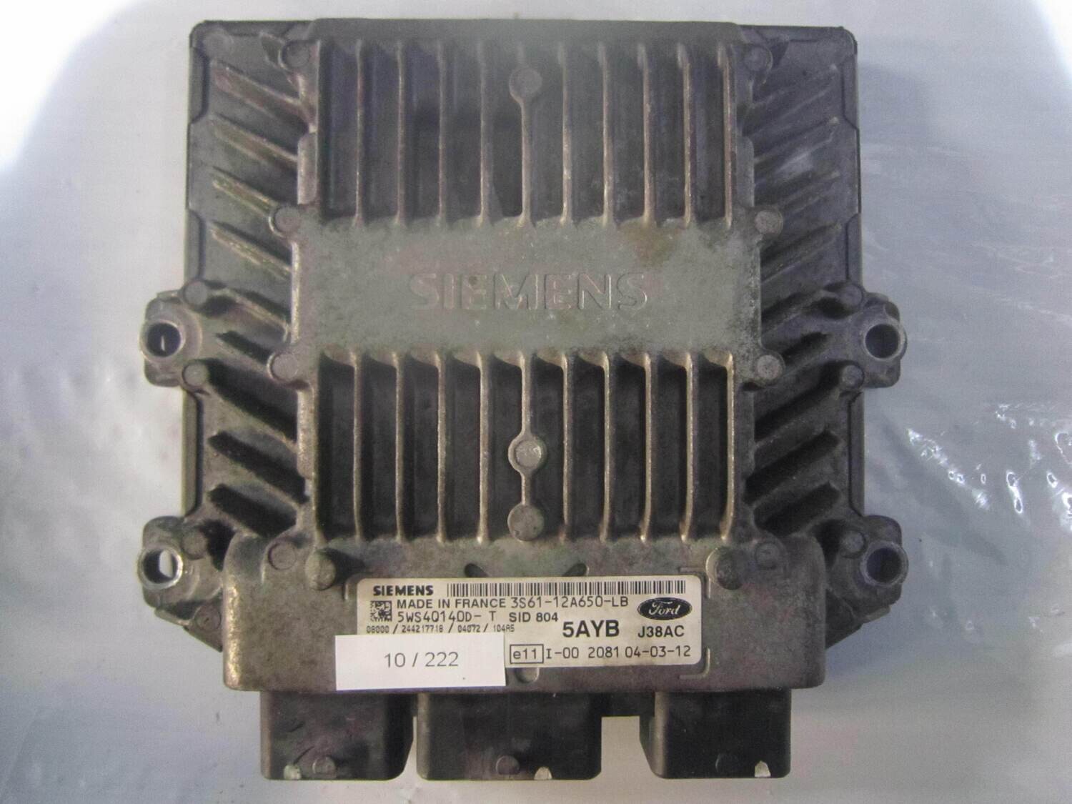 10-222 Centralina Motore Siemens 5WS40140D-T 5WS40140DT 5AYB J38AC 3S61-12A650-LB SID 804  FORD DIESEL FIESTA