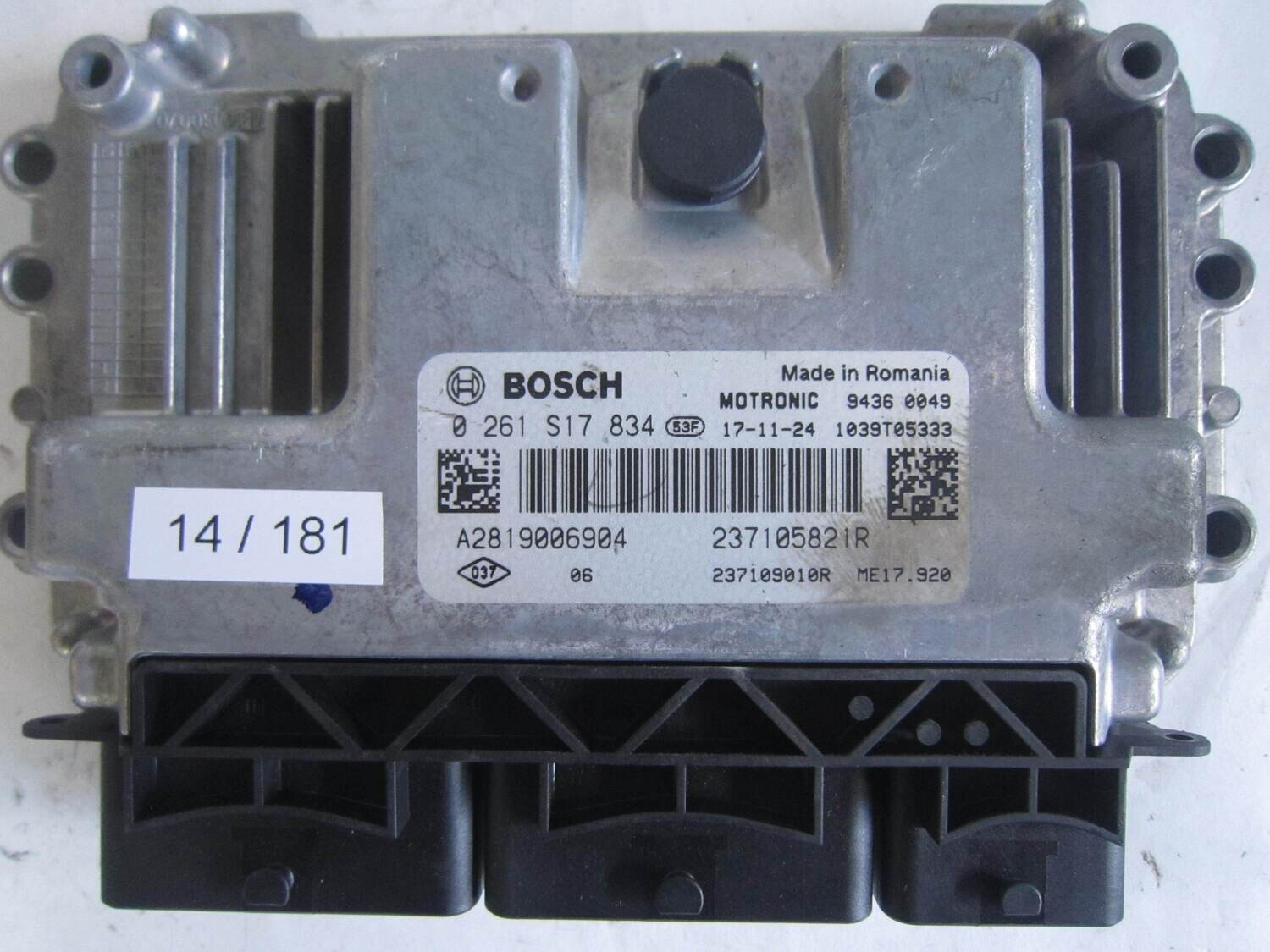 14-181 Centralina Motore Bosch 0261S17834 0 261 S17 834 A2819006904  1039T05333  237105821R  ME17.920 ME17920 RENAULT  VARIE