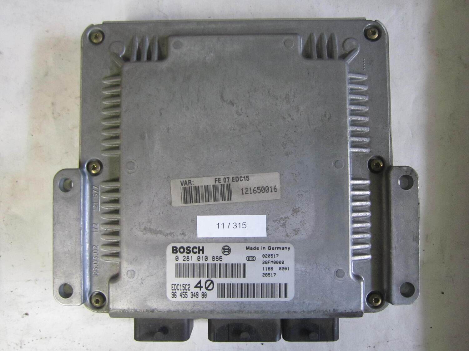 11-315 Centralina Motore Bosch 0 281 010 886 0281010886 96 445 349 80 9644534980 28FM0000 EDC15C2 40 CITROEN / PEUGEOT Diesel C 5 2.2