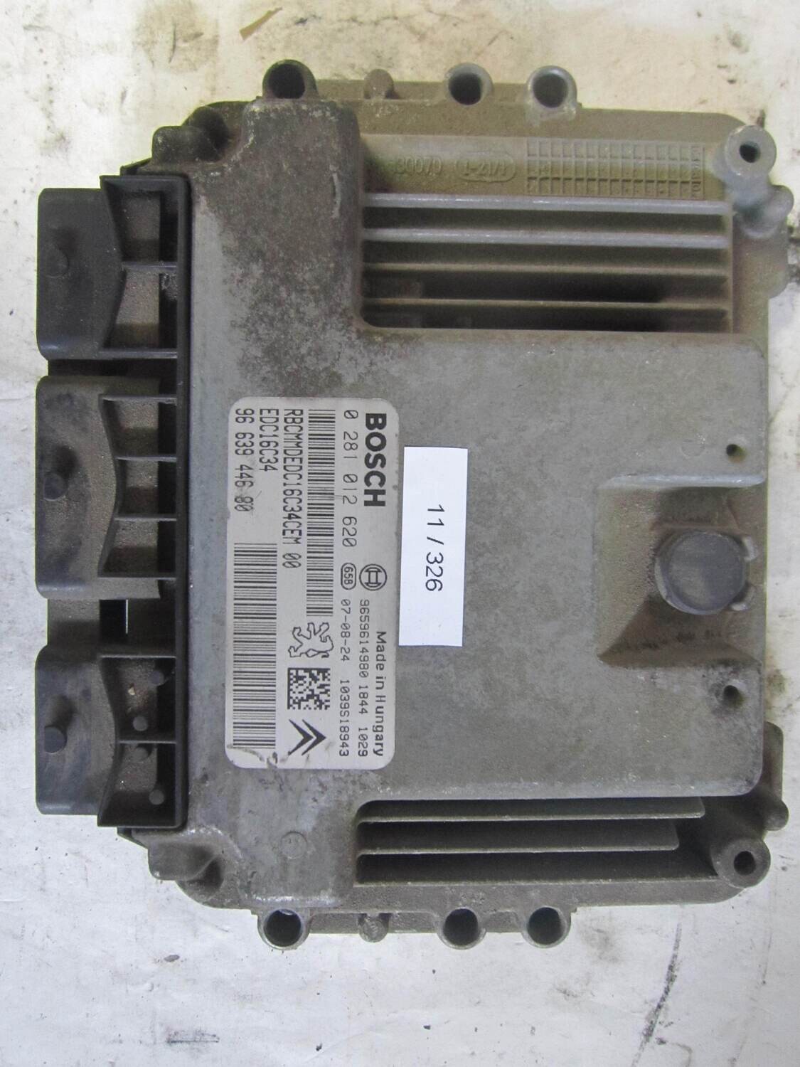 11-326 Centralina Motore Bosch 0 281 012 620 0281012620 96 618 137 80 9661813780 1039S12123 EDC16C34 CITROEN / PEUGEOT Diesel BERLINGO' PARTNER 1.6