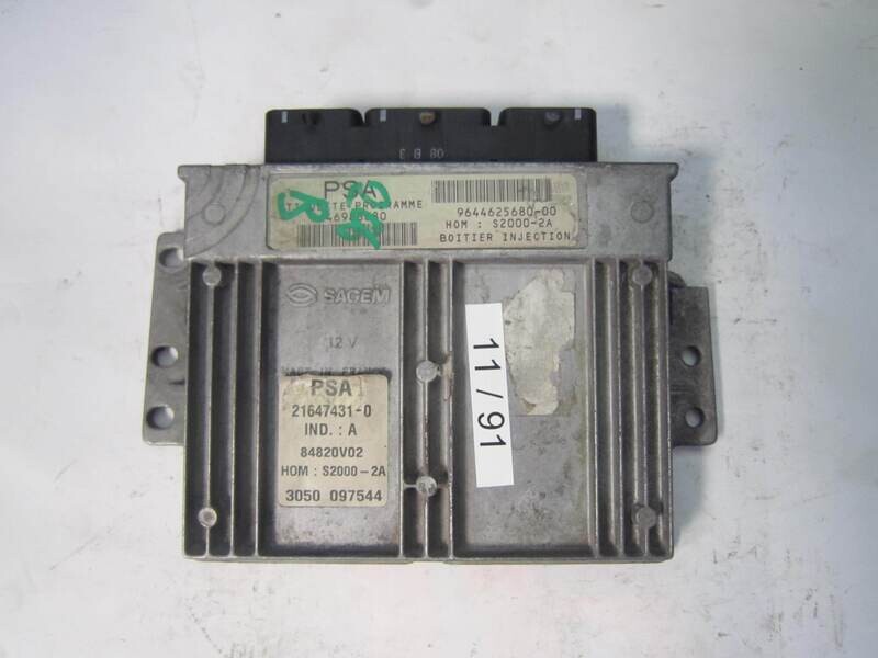 11-91 Centralina Motore Sagem 216474310 21647431-0 9646988680 9646988680 9644625680-00 964462568000 84820V02    CITROEN / PEUGEOT  206 1.4 8V
