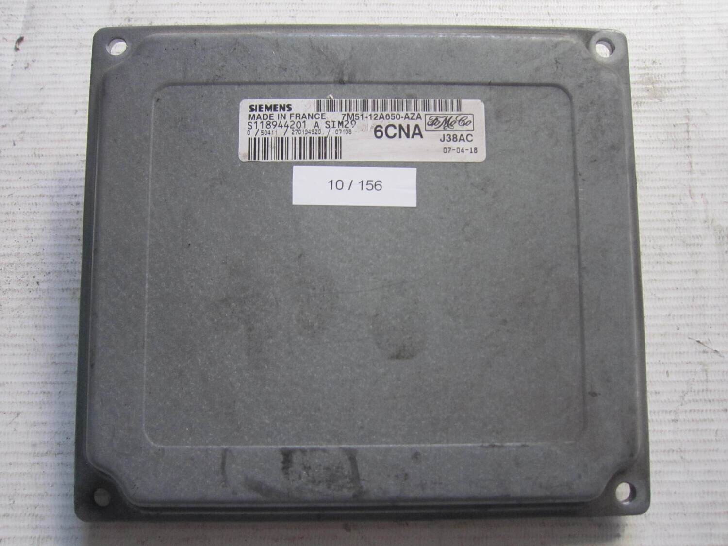 10-156 Centralina Motore Siemens S118944201 A S118944201A 7M51-12A650-AZA 7M5112A650AZA SIM 29 6CNA FORD Benzina FOCUS