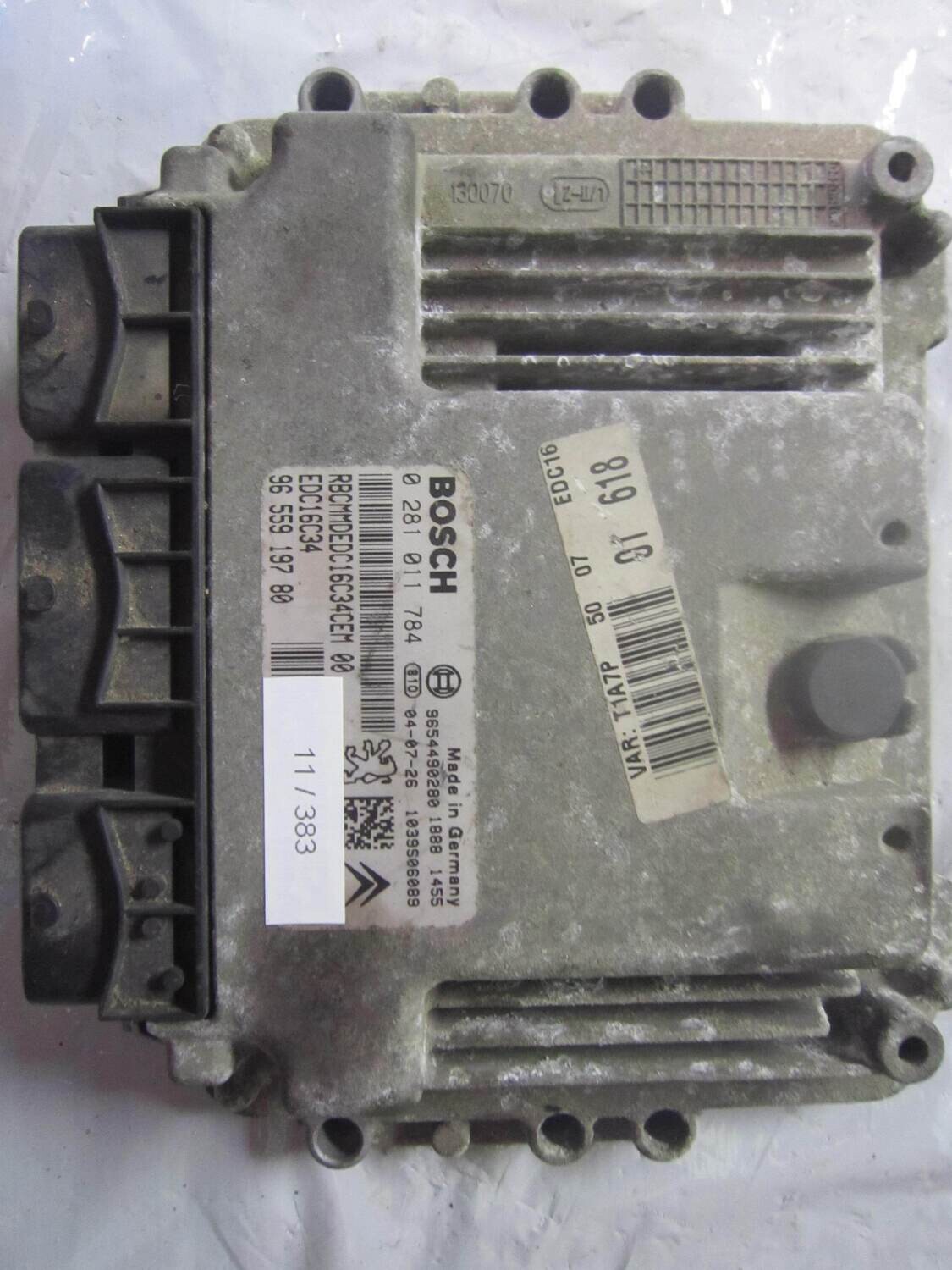 11-383 Centralina Motore Bosch 0 281 011 784 0281011784 96 559 197 80 9655919780 1039S06089 EDC16C34 CITROEN / PEUGEOT Diesel 206