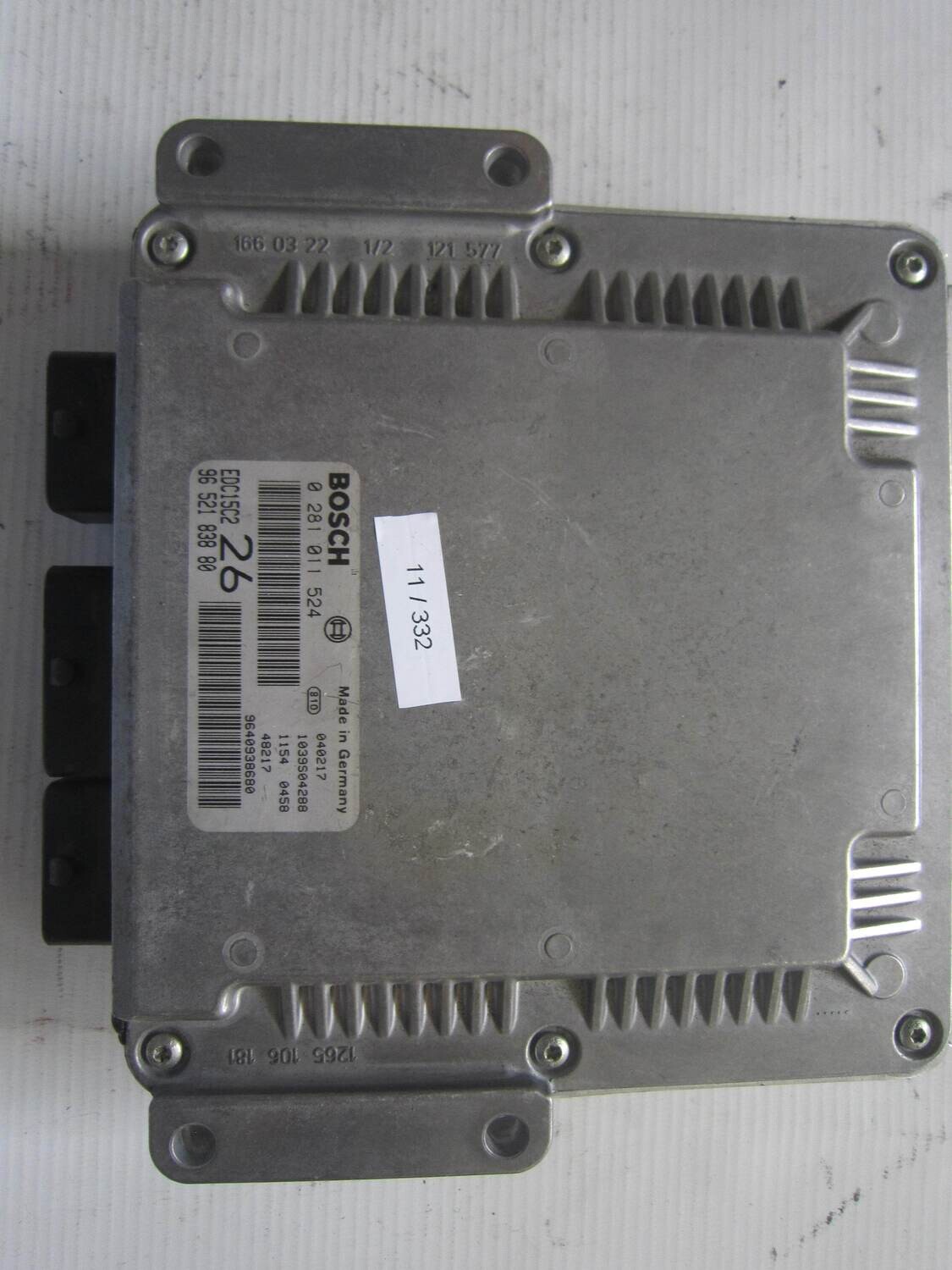 11-332 Centralina Motore Bosch 0 281 011 524 0281011524 96 521 838 80 9652183880 1039S04288 CITROEN / PEUGEOT Diesel 307