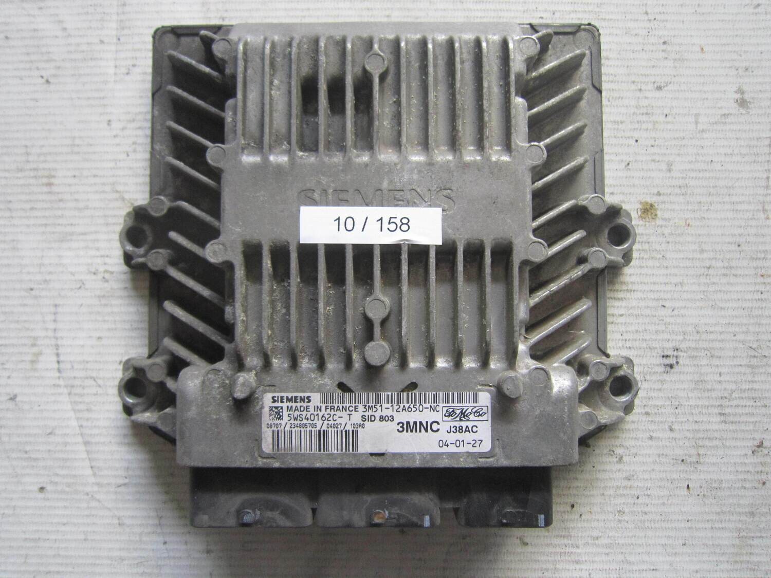 10-158 Centralina Motore Siemens 5WS40162C-T 5WS40162CT 3M51-12A650-NC 3M5112A650NC 3MNC J38AC SID 803 FORD Diesel C-MAX 2.0