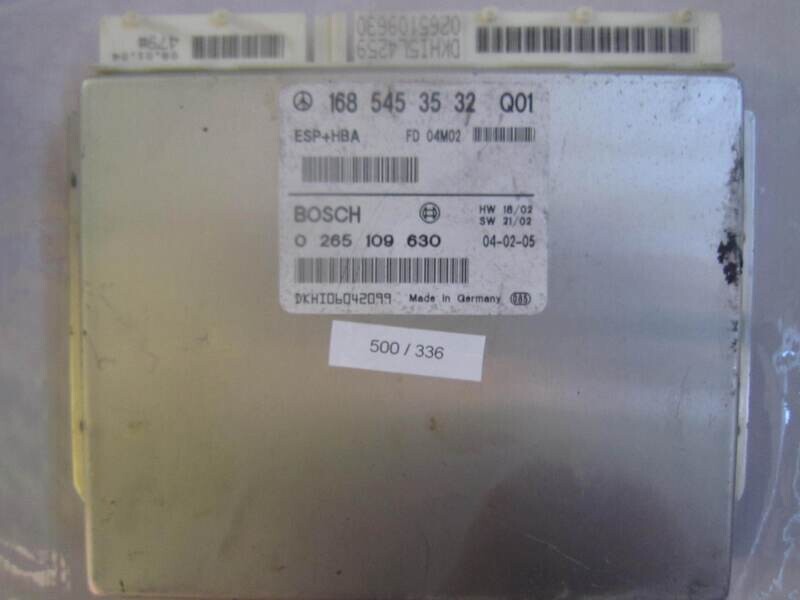 500-336 Centralina ABS ESP HBA Bosch 0 265 109 630 0265109630 168 545 35 32 Q01 1685453532Q01 Mercedes CLASSE A