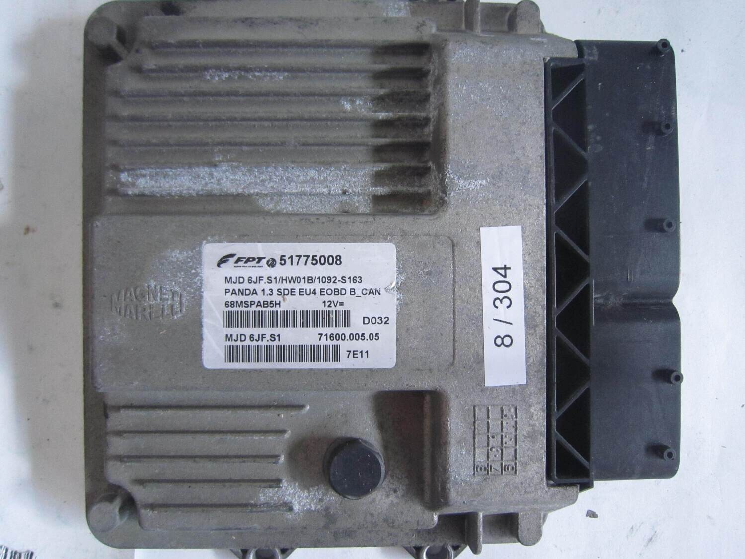 8-304 Centralina Motore Magneti Marelli  51775008 MJD 6JF.S1 MJD6JFS1 68MSPAB5H  71600.005.04 7160000504   ALFA ROMEO / FIAT / LANCIA  PANDA 1.3 MULTIJET