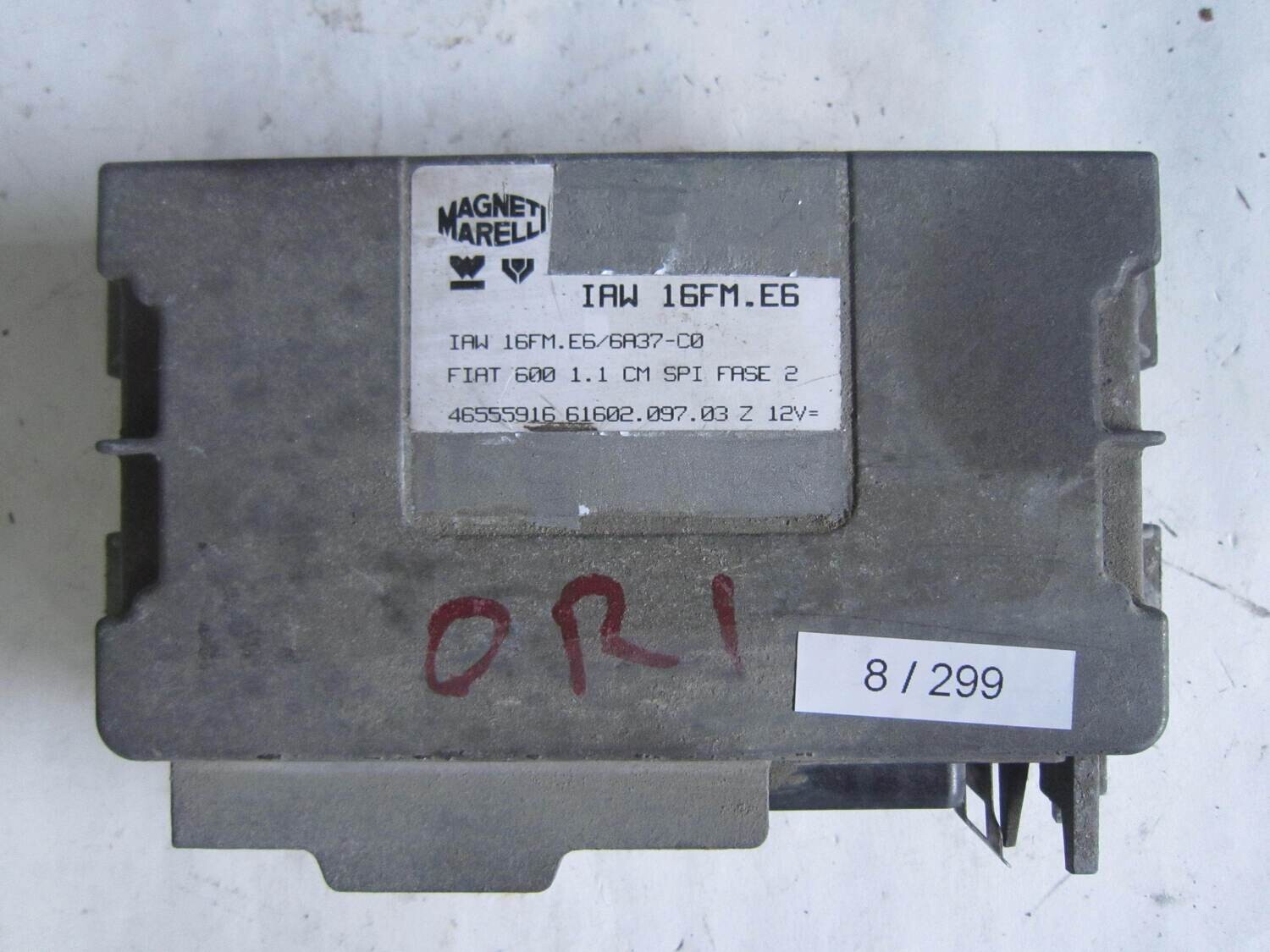 8-299 Centralina Motore Magneti Marelli  46555916 61602.097.03 6160209703   IAW 16FM.E6 IAW16FME6   ALFA ROMEO / FIAT / LANCIA  600 1.1