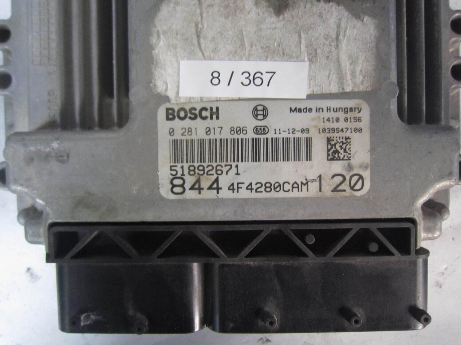 8-367 Centralina Motore Bosch 0 281 017 806 0281017806 51892671 1039S47100 844 4F4280CAM 120 ALFA ROMEO / FIAT / LANCIA Diesel DELTA 1.6