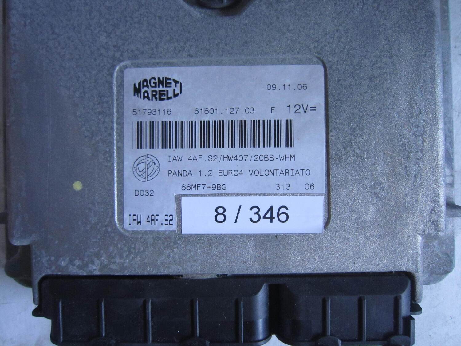 8-346 centralina motore magneti marelli 51793116 61601.127.03  iaw 4af.s2 hw407/20bb-whm alfa romeo / fiat / lancia panda