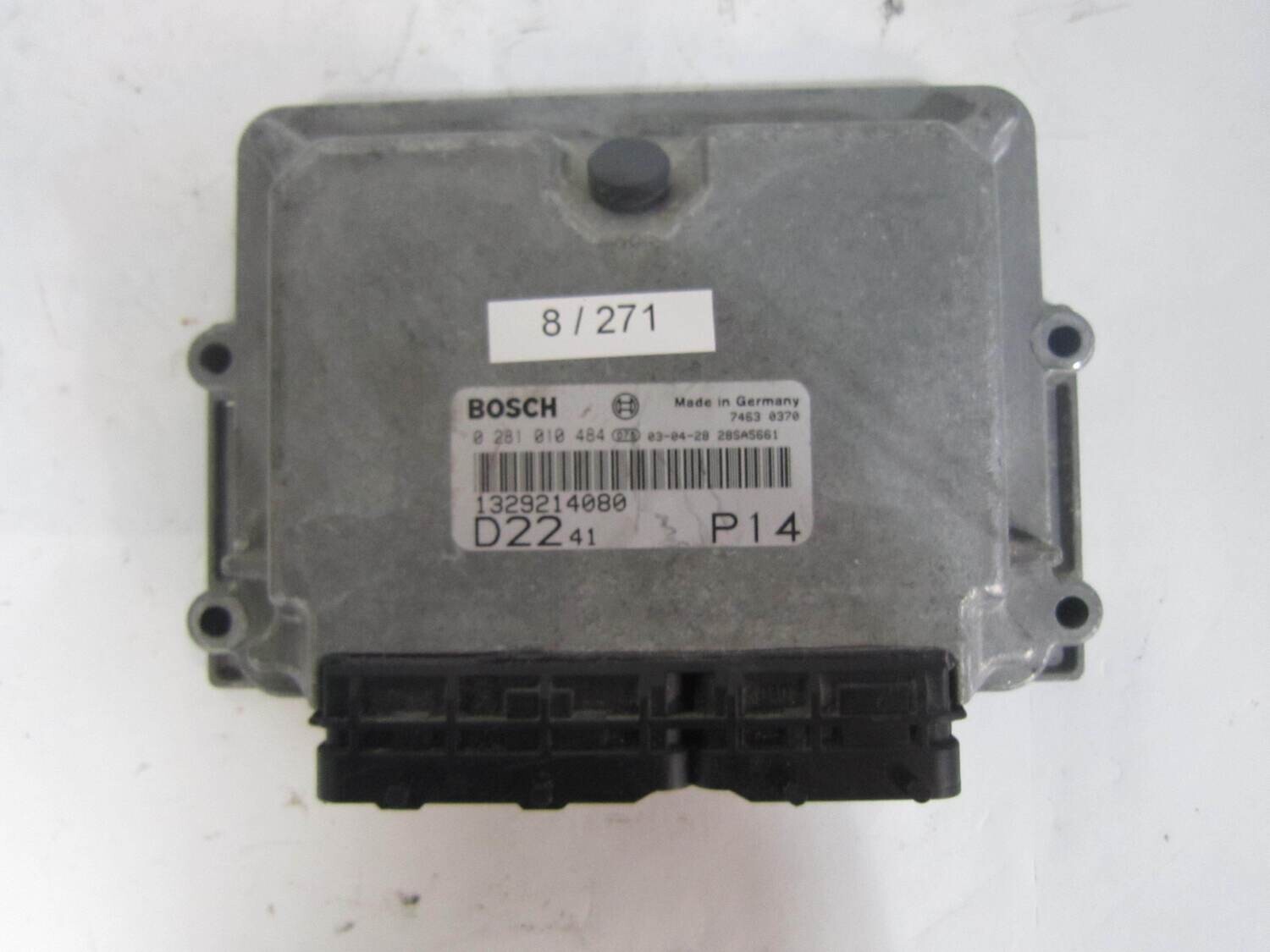 8-271 Centralina Motore Bosch 0281010484 0 281 010 484 1329214080  28SA5661  D2241 P14 D2241P14   ALFA ROMEO / FIAT / LANCIA  DUCATO JUMPER BOXER 2.2 HDI