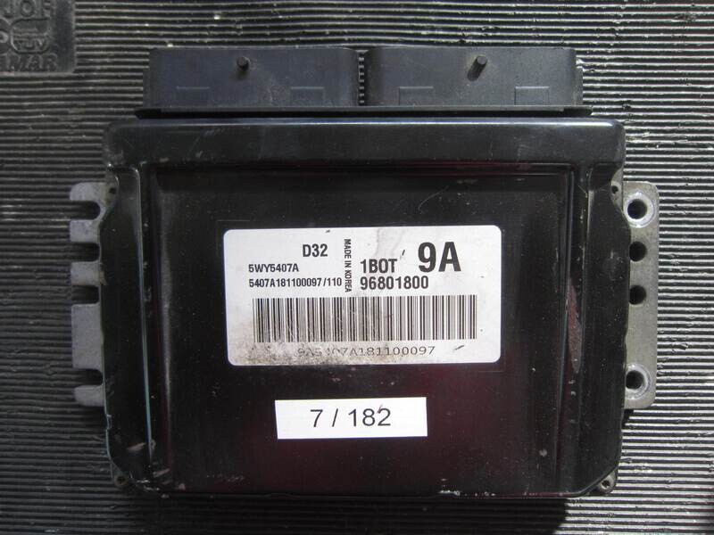 7-182 Centralina Motore Chevrolet 5WY5407A 96801800 1BOT 9A D32 1BOT 9A Benzina MATIX 0.8