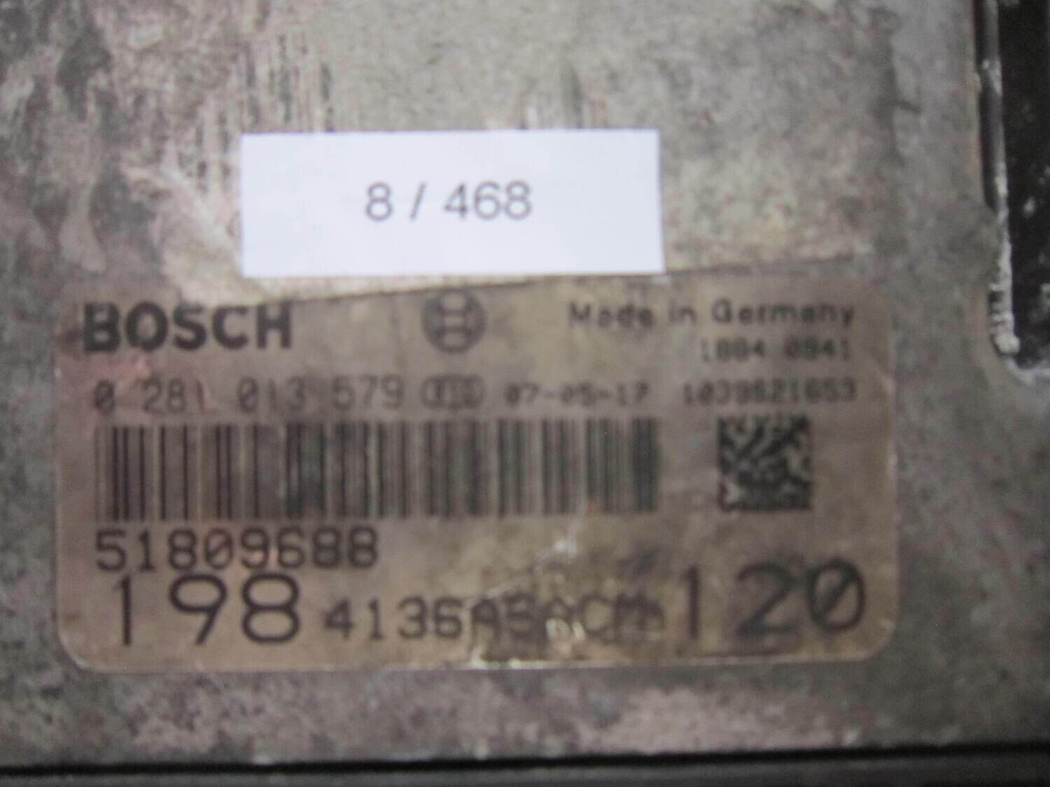 8-468 Centralina Motore Bosch 0 281 013 579 0281013579 51809688 1039S21653 198  4136ACM 120 ALFA ROMEO / FIAT / LANCIA Diesel BRAVO