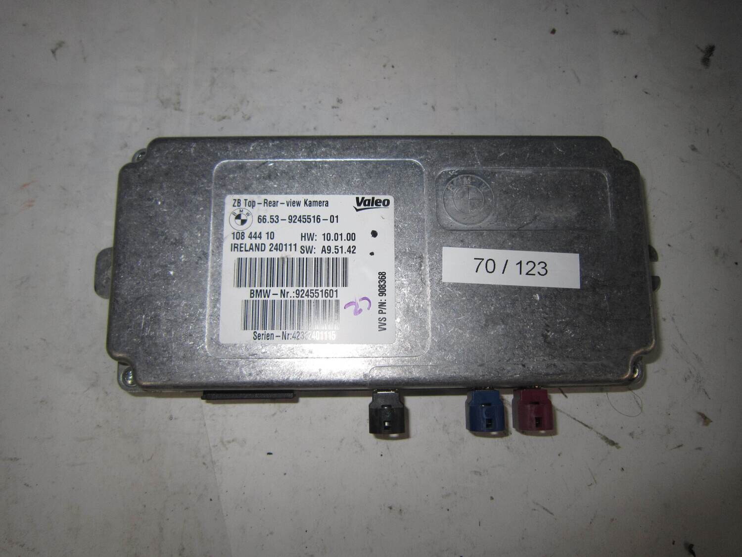 70-123 Modulo di Controllo Valeo 66.53-9245516-01 6653924551601 924551601 HW 10.01.00 SW A9.51.42 BMW SERIE X X 5 X 6