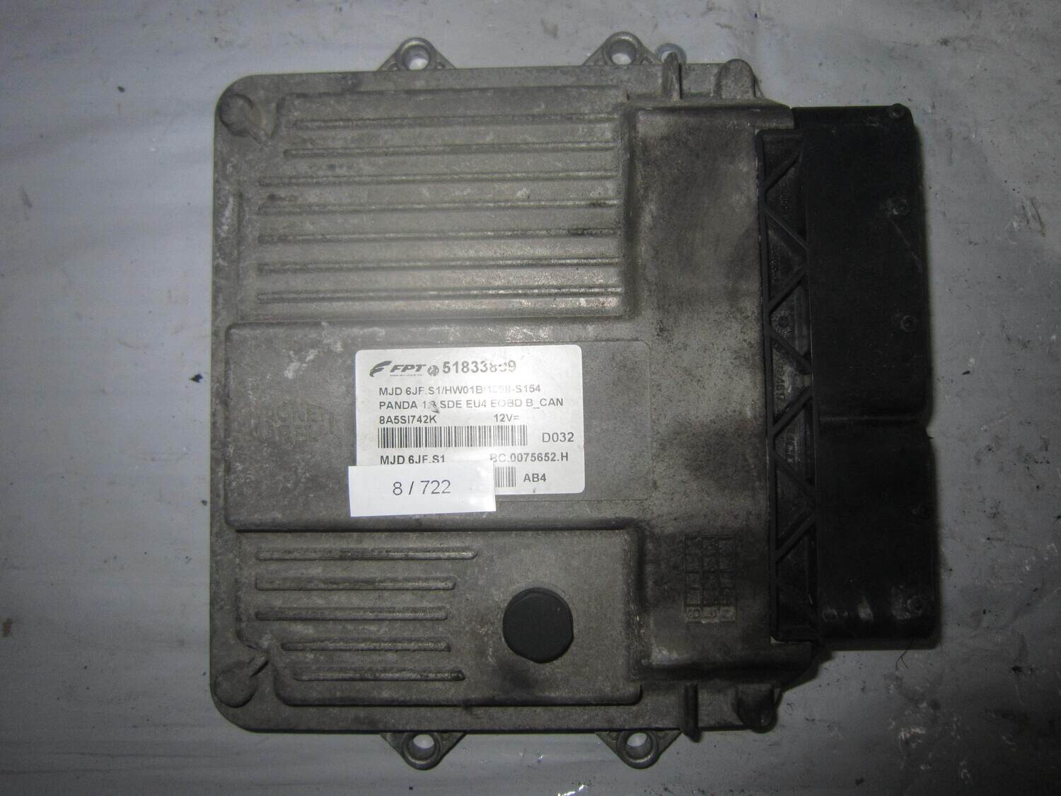 8-722 Centralina Motore Magneti Marelli 51833809   BC.0075652.H MJD 6JF.S1 HW01B/1098-S154  ALFA ROMEO / FIAT / LANCIA Diesel PANDA