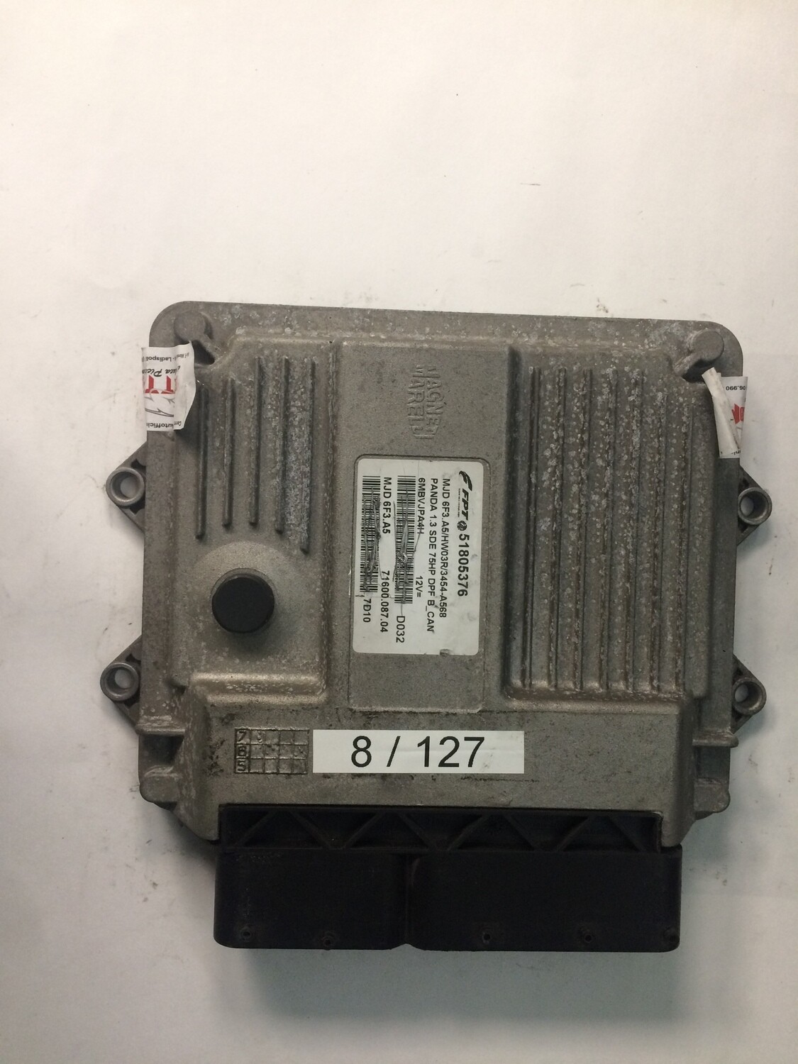 8-127 Centralina Motore Magneti Marelli  51805376 MJD 6F3.A5 MJD6F3A5 6MBVJPA4H  71600.087.04 7160008704 HW03R/3454-A568 HW03R3454A568 ALFA ROMEO / FIAT / LANCIA  Panda 1.3 Mjet 75Cv