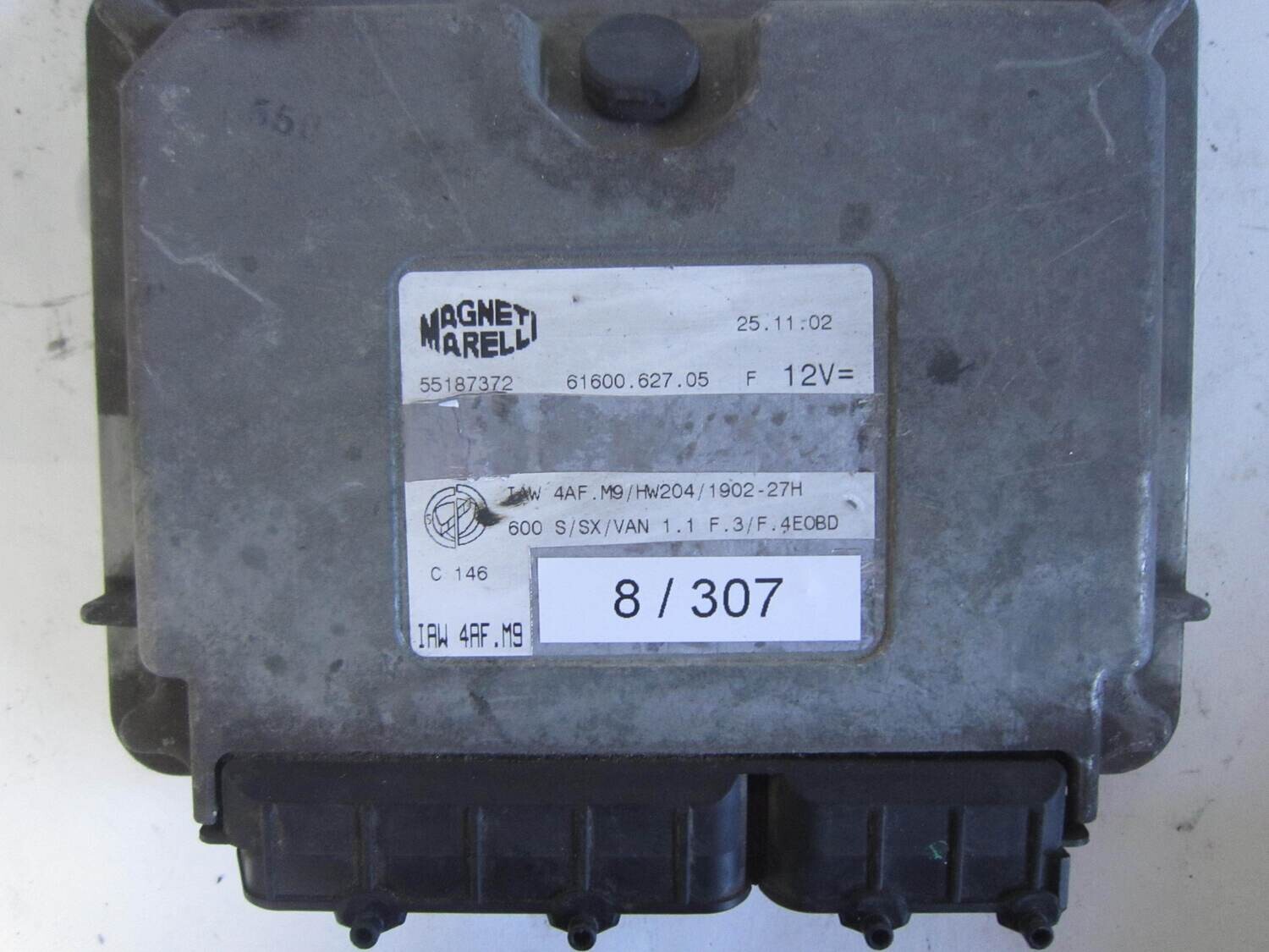 8-307 Centralina Motore Magneti Marelli  55187372 61600.627.05 6160062705   IAW 4AF.M9 IAW4AFM9 HW204/1902-27H HW204190227H ALFA ROMEO / FIAT / LANCIA  600 S SX VAN