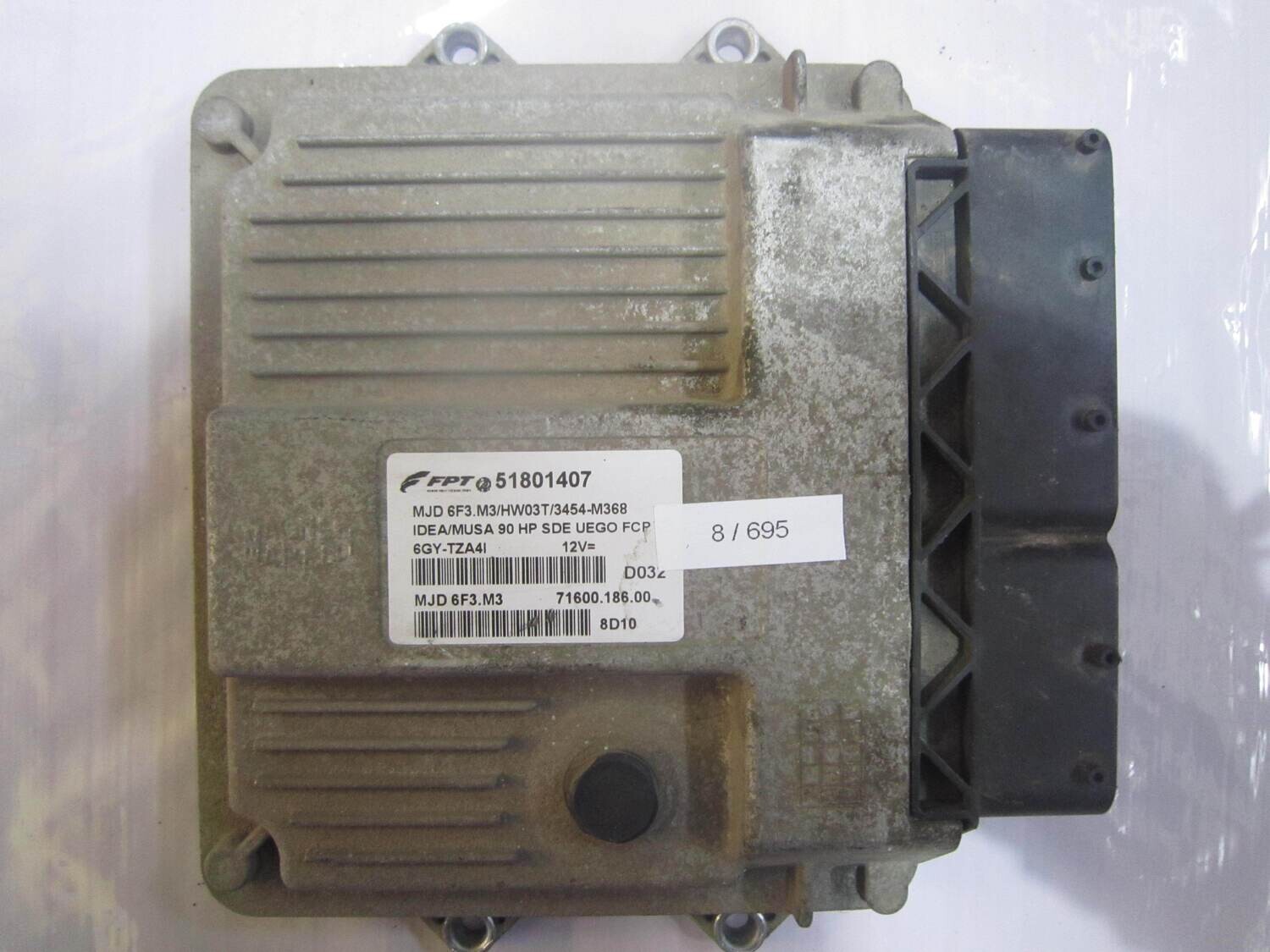 8-695 Centralina Motore Magneti Marelli 51801407 71600.186.00 MJD 6F3.M3 HW03T/3454-M368  ALFA ROMEO / FIAT / LANCIA Diesel IDEA_MUSA