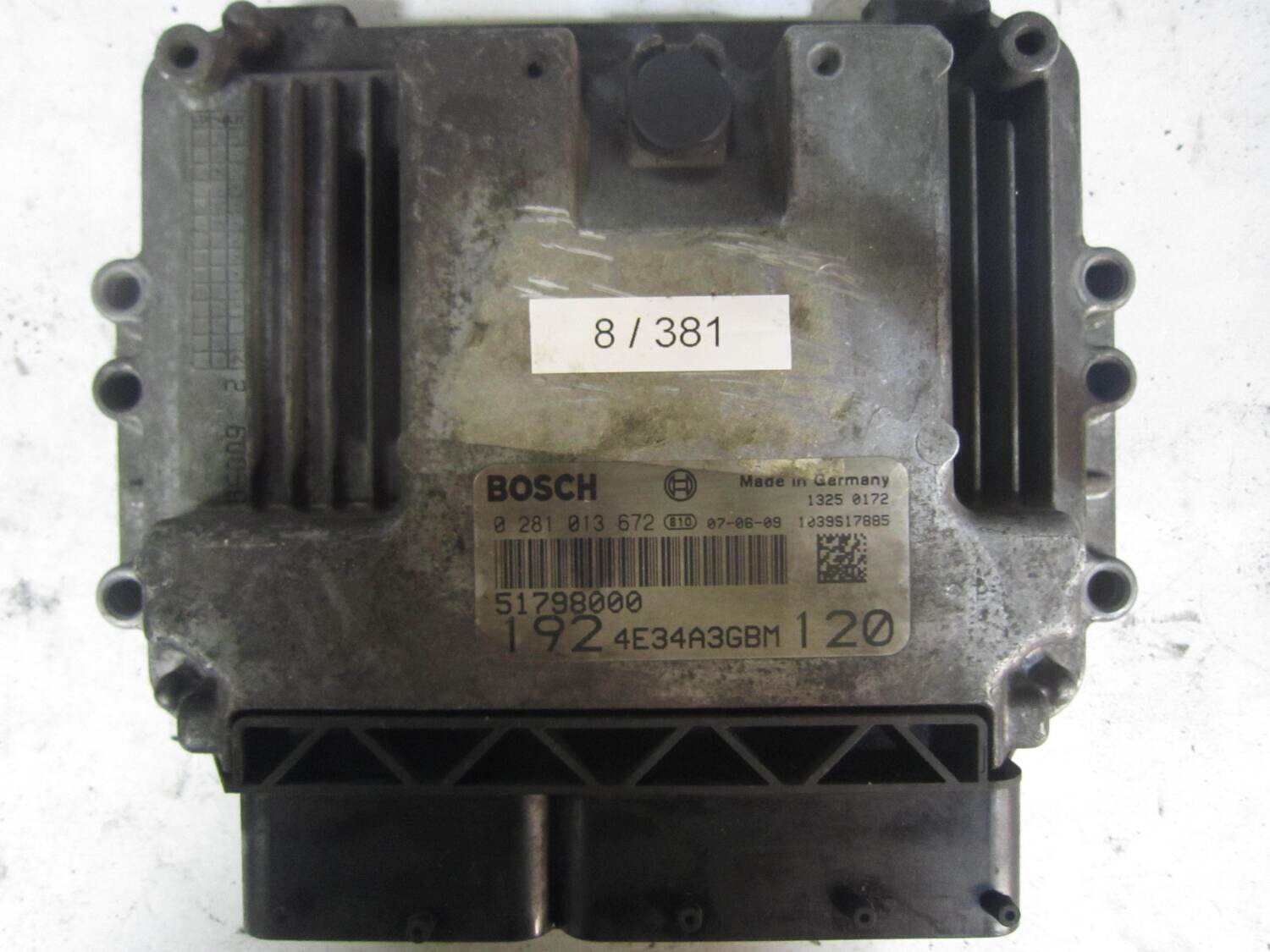 8-381 Centralina Motore Bosch 0 281 013 672 0281013672 4E34A3GBM 1039S17885 51798000 ALFA ROMEO / FIAT / LANCIA Diesel STILO 1.6