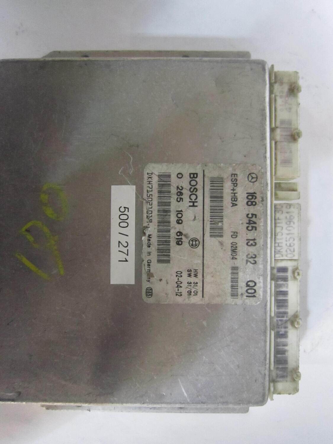 500-271 Centralina ABS ESP HBA Bosch 0 265 109 619 0265109619 168 545 13 32 1685451332 FD 02M04 Mercedes CLASSE  A