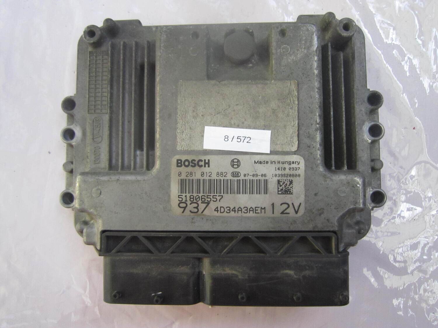 8-572 Centralina Motore Bosch 0 281 012 882 0281012882 51806557 1039S20808 937 4D34A3AEM 12V ALFA ROMEO / FIAT / LANCIA Diesel 147 1.9
