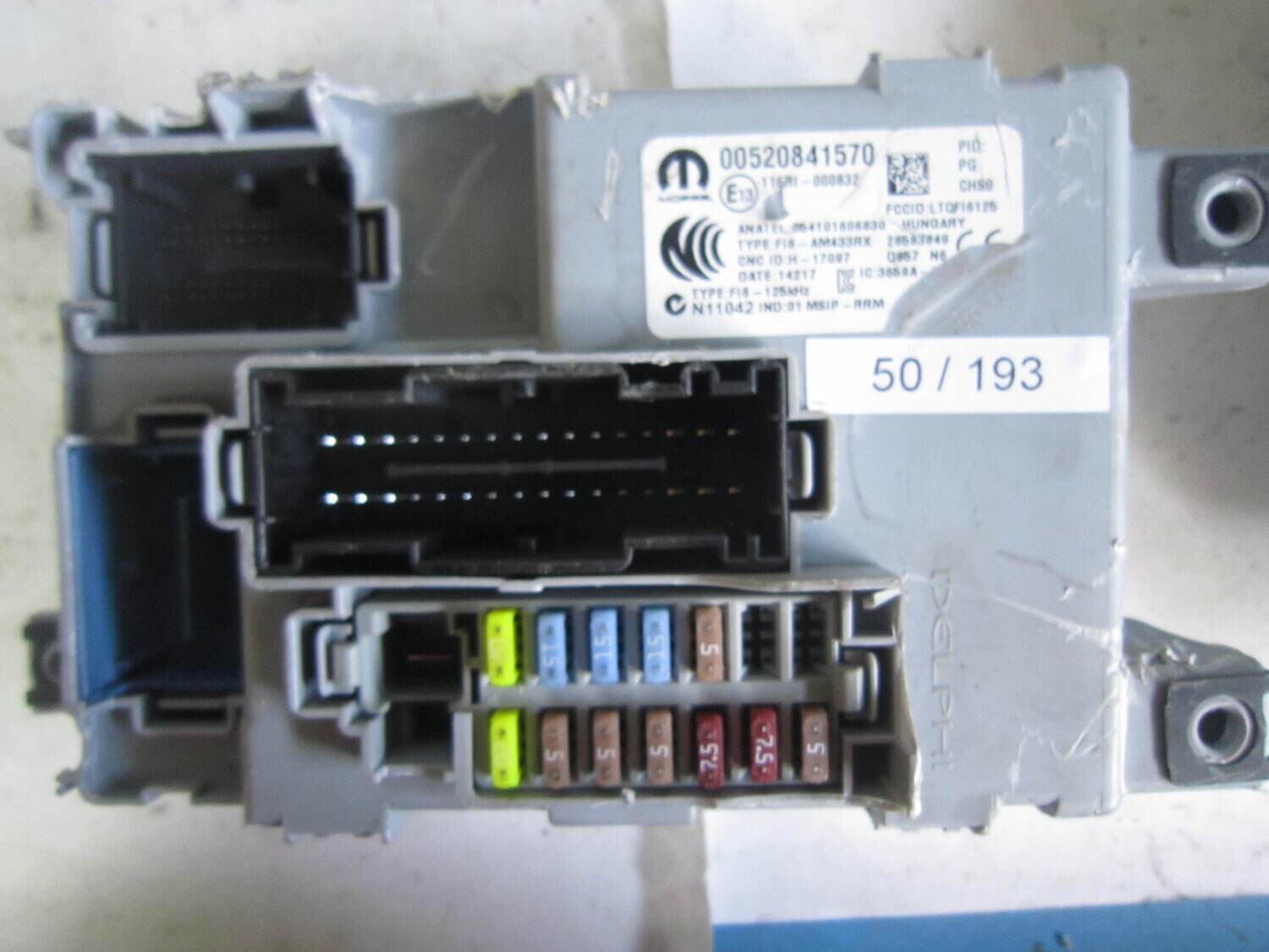 50-193 Body Computer Mopar  00520841570 28583849 FI6 ALFA ROMEO / FIAT / LANCIA Benzina 500