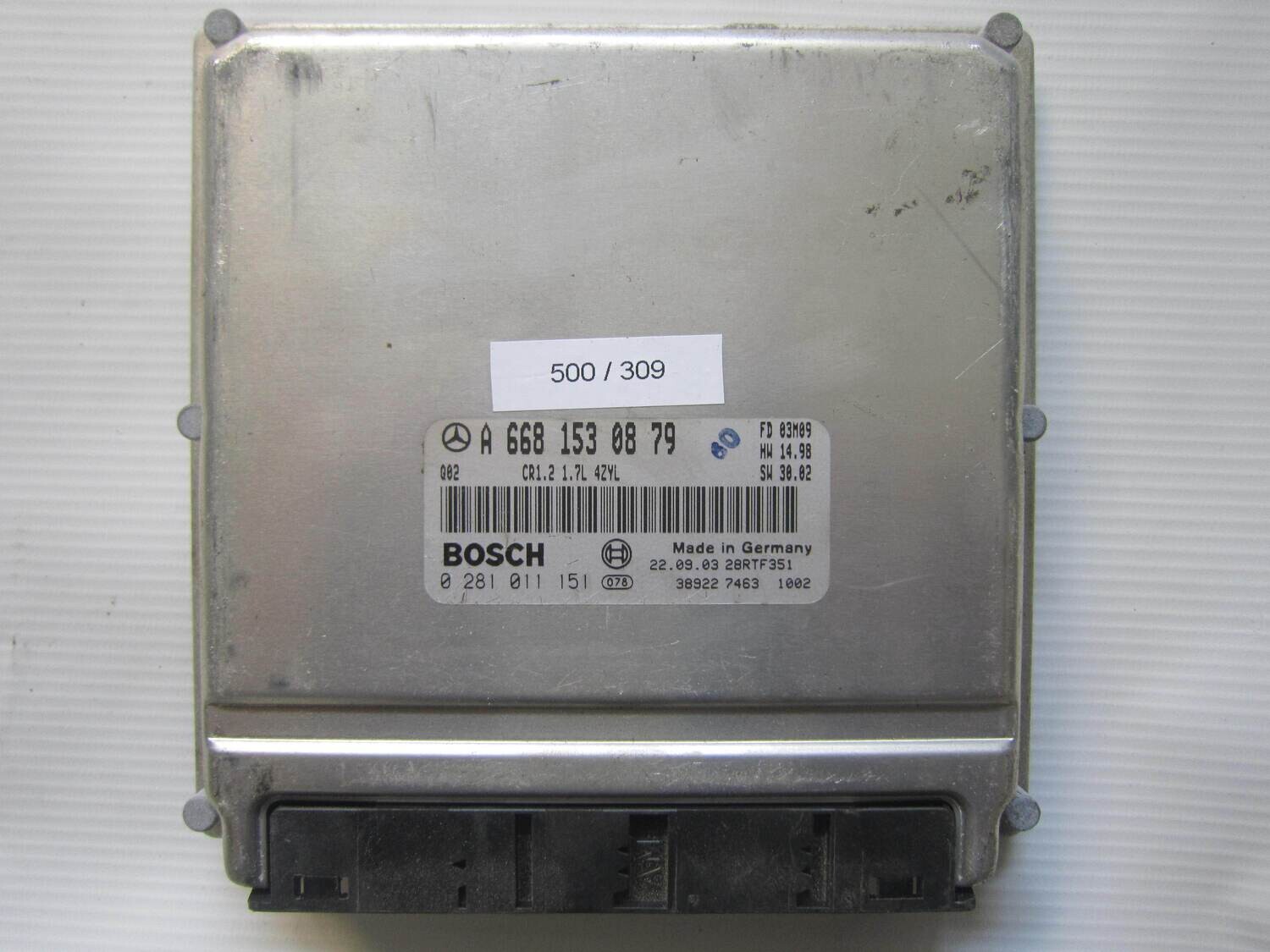 500-309 Centralina Motore Bosch 0 281 011 151 0281011151 A 668 153 08 79 A6681530879 28RTF351 CR1.2  1.7L MERCEDES BENZ Diesel CLASSE  A 1.7