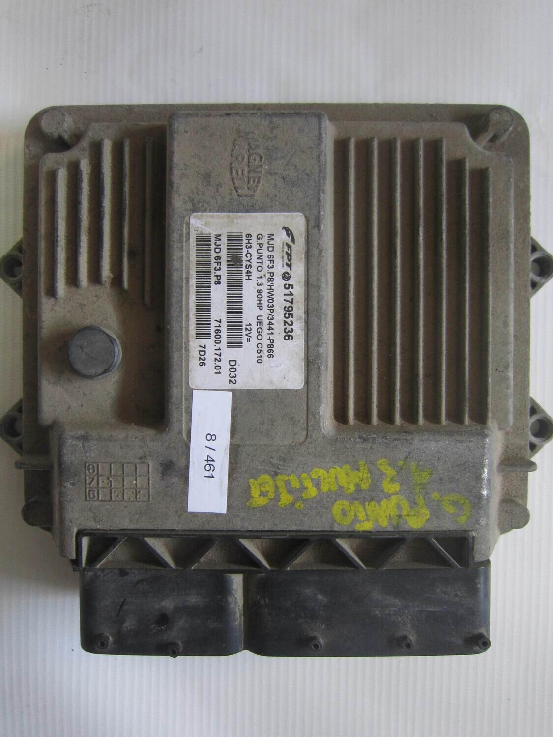 8-461 Centralina Motore Magneti Marelli 51795236 MJD 6F3.P8 MJD6F3P8 71600.172.01 HW03P/3441-P866 ALFA ROMEO / FIAT / LANCIA Diesel PUNTO 1.3