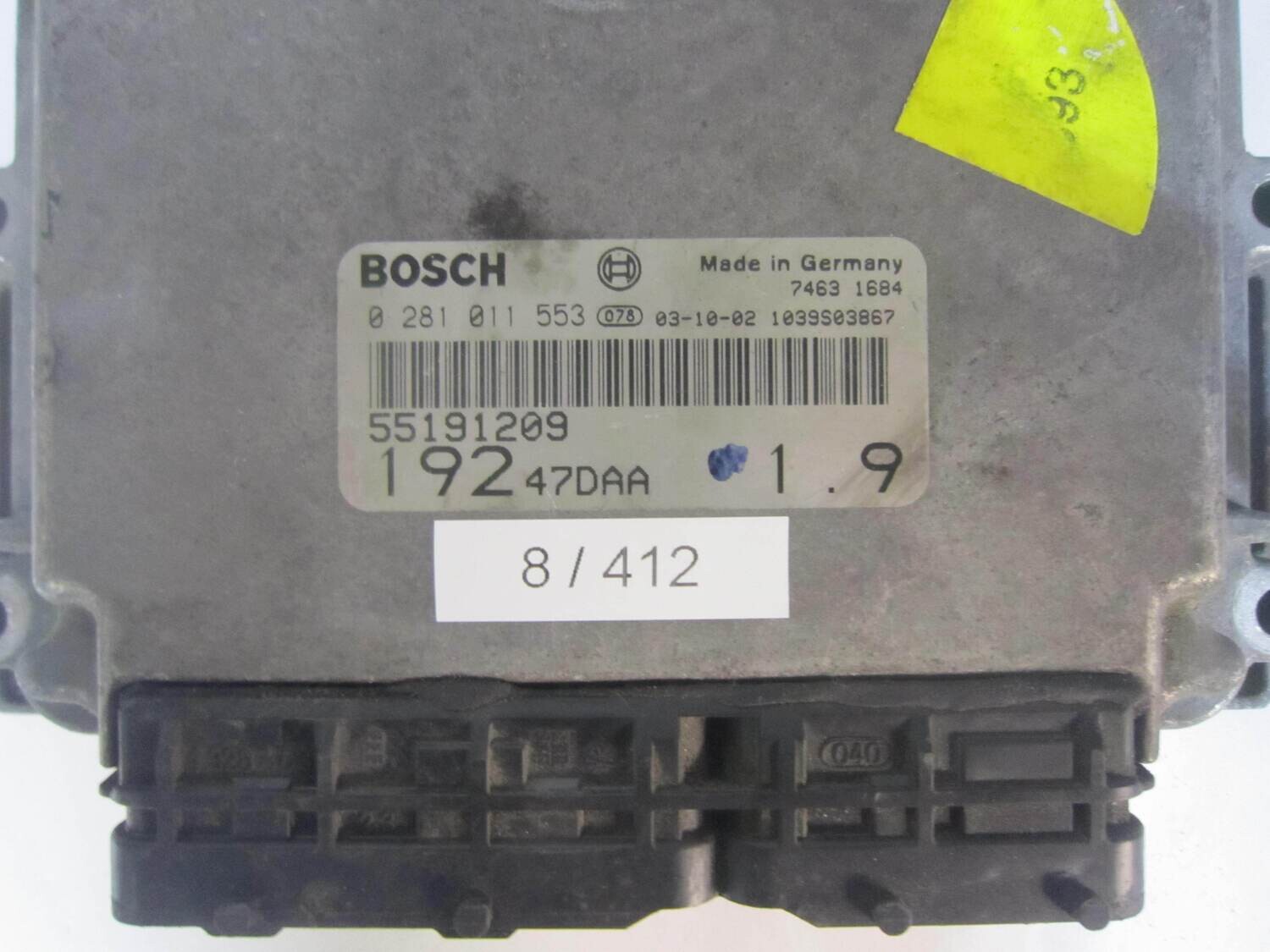 8-412 Centralina Motore Bosch 0 281 011 553 0281011553 55191209 1039S03867 192 47EAA ALFA ROMEO / FIAT / LANCIA Diesel STILO 1.9