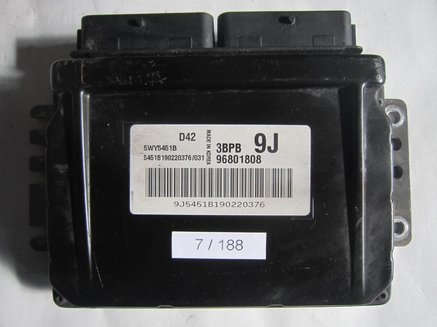 7-188 Centralina Motore Chevrolet 5WY5451B 96801808 3BPB 9J VARIE 1.0