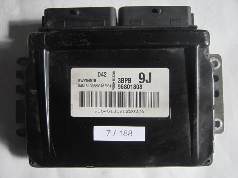 7-188 Centralina Motore Chevrolet 5WY5451B 96801808 3BPB 9J VARIE 1.0