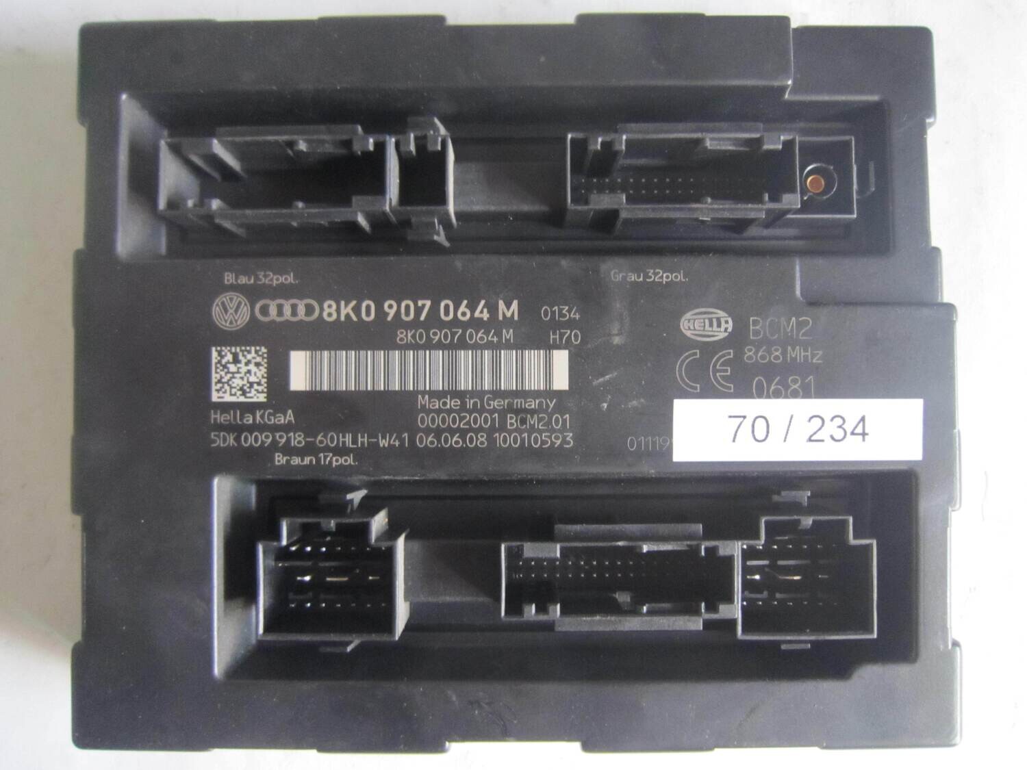 70-234 Centralina Modulo Confort Hella KG 8K0 907 064 M 8K0907064M 5DK009918-60HLH-W41 5DK00991860HLHW41 BCM2 AUDI VARIE