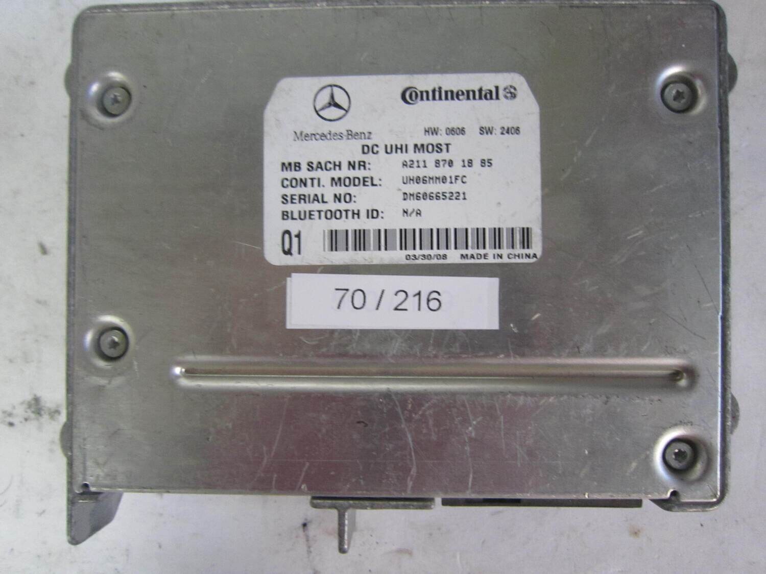 70-216 Centralina Bluetooth Continental A211 870 18 85 A2118701885 UH06MM01FC Mercedes CLASSE  E