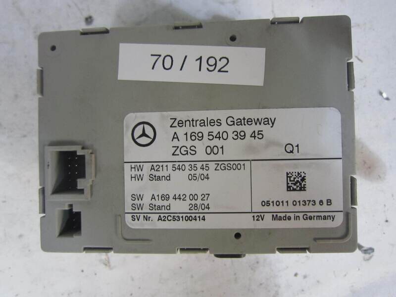70-192 Modulo Gateway Mercedes Benz A 169 540 39 45 A1695403945 ZGS 001 ZGS001 A211 540 35 45 A169 442 00 27 A2C53100414 CLASSE A