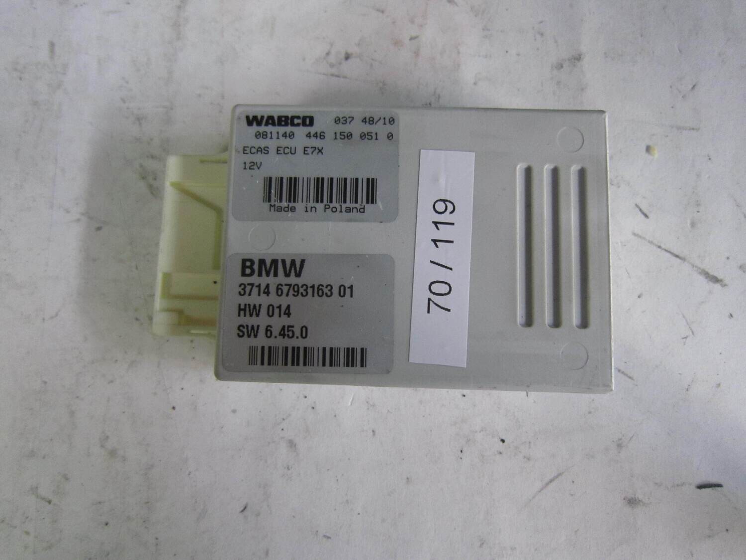 70-119 Modulo di Controllo Wabco 3714 6793163 01 3714679316301 HW 014 HW014 SW 6.45.0 ECAS ECU E7X BMW SERIE X X 5 X 6