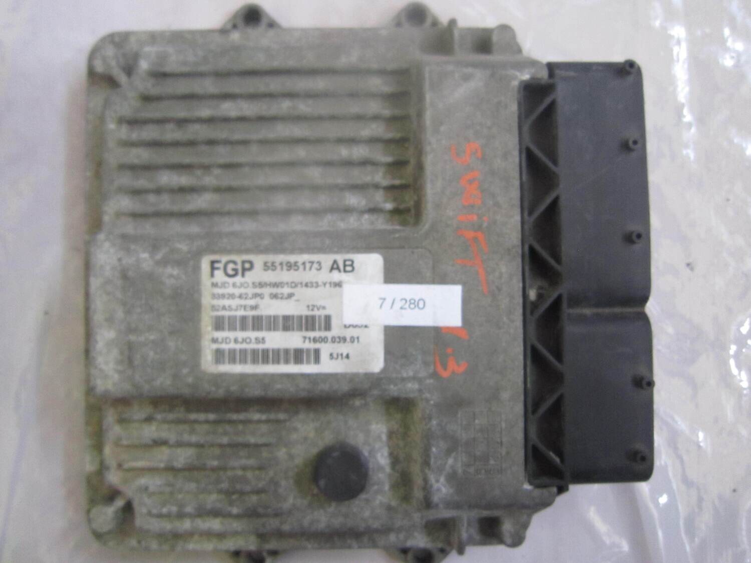 7-280 Centralina Motore Magneti Marelli 55195173 MJD 6JO.S5 MJD6JOS5 71600.039.01 HW01D/1433-Y196 SUZUKI Diesel SWIFT 1.3