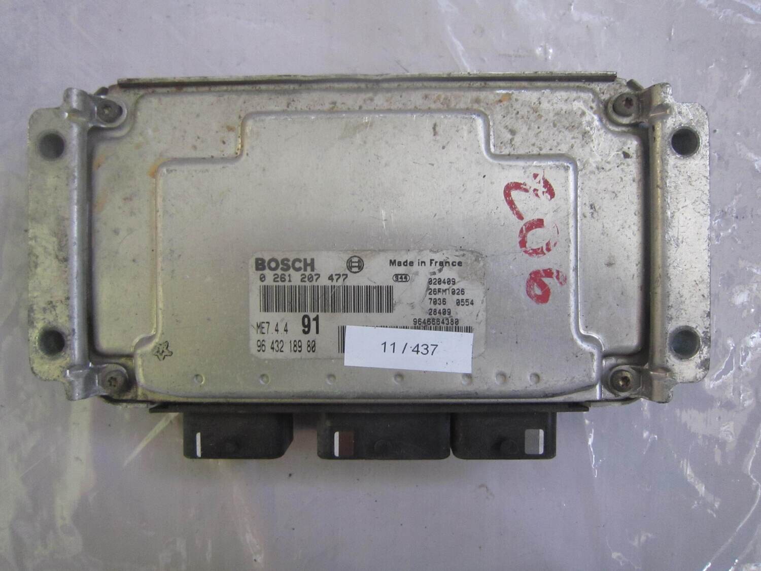 11-437 Centralina Motore Bosch 0 261 207 477 0261207477 96 432 189 80 9643218980 28FM1026 ME7.4.4 CITROEN / PEUGEOT Benzina 206 1.6